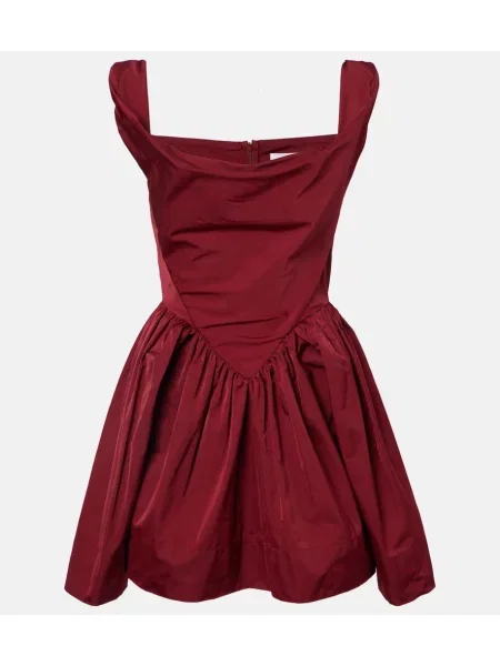 Mały sukienka mini Vivienne Westwood drapowana garniturowa bordowa