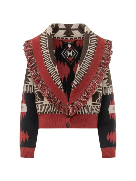 Cardigan Alanui cu franjuri roșu