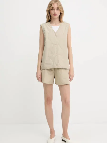 Шорти Samsoe Samsoe SAYUNA однотонні висока посадка бежевий