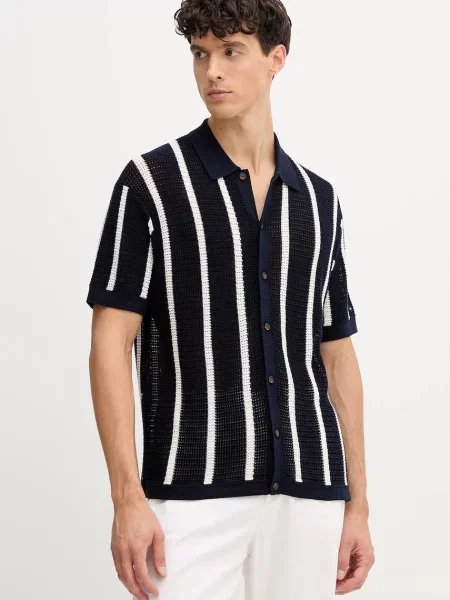 Риза Tommy Hilfiger със свободна кройка с класическа яка тъмносиньо