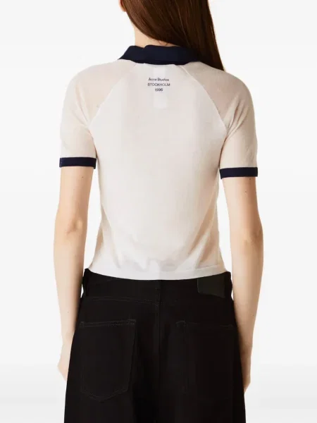 Krótki top Acne Studios z kieszeniami na rękawach biały