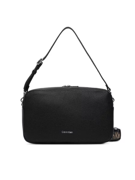 Geantă Calvin Klein Webbing 2X Strap Lg Camera Bag negru