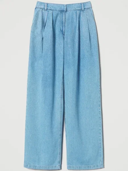 Blugi Twinset plisate albastru