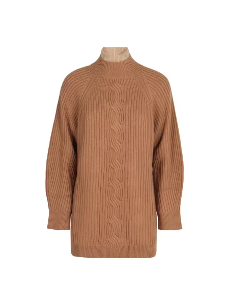 Sweter Max Mara z kaszmiru brązowy