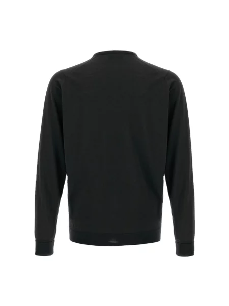 Sweter John Smedley skórzany czarny