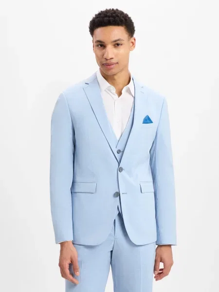 Finshley & Harding kurtka modułowa Oakland Mężczyźni Slim Fit marmurkowy 44 niebieski