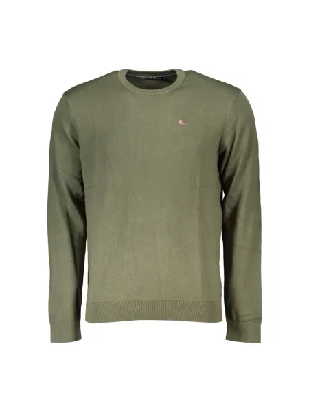 Sweter Napapijri z długim rękawem z logo zielony