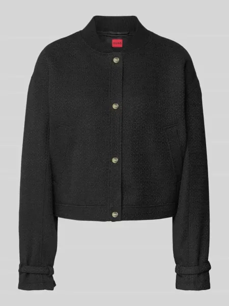 Oversized blezer o wyglądzie bouclé model Hugo czarna