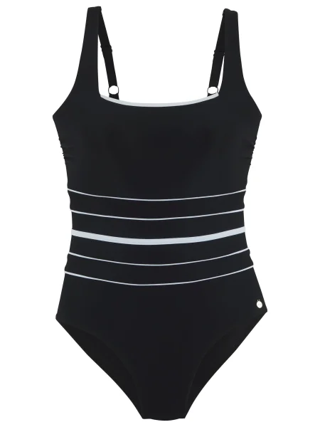 LASCANA Costum de baie întreg negru alb