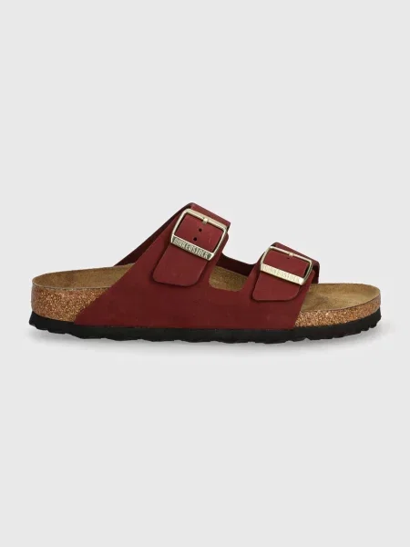 Papuci Birkenstock din nubuc roșu