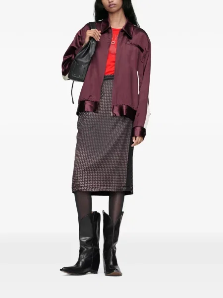 Σατέν ριγέ μπουφάν bomber Maison Margiela μωβ