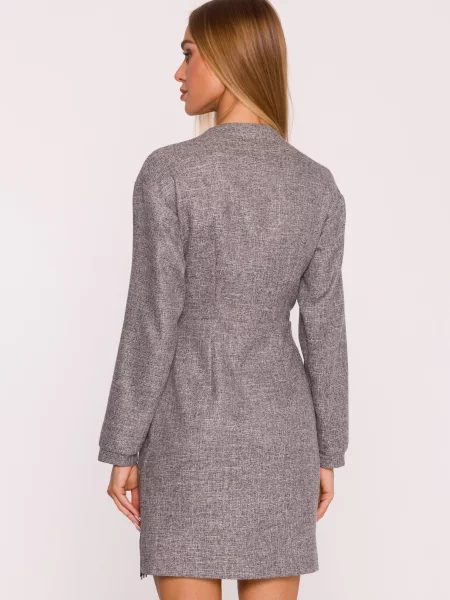 Rochie mini Made Of Emotion din tweed gri