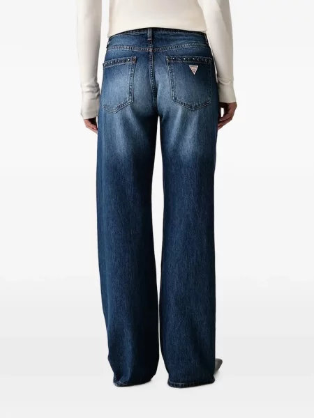 Široke traperice Guess s autogramom plava