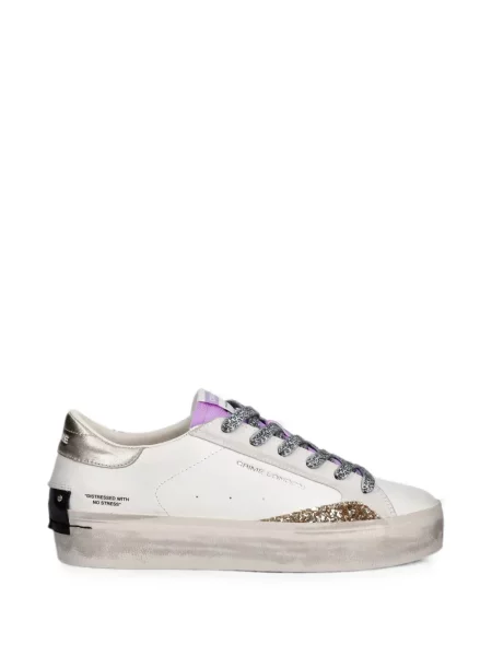 Sneakerși Crime London zdrențuiți cu platformă alb