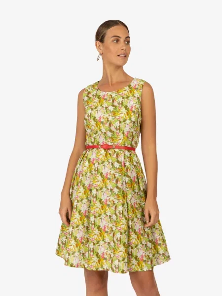 Mint & mia Rochie de vară galben lămâie / verde / rosé alb