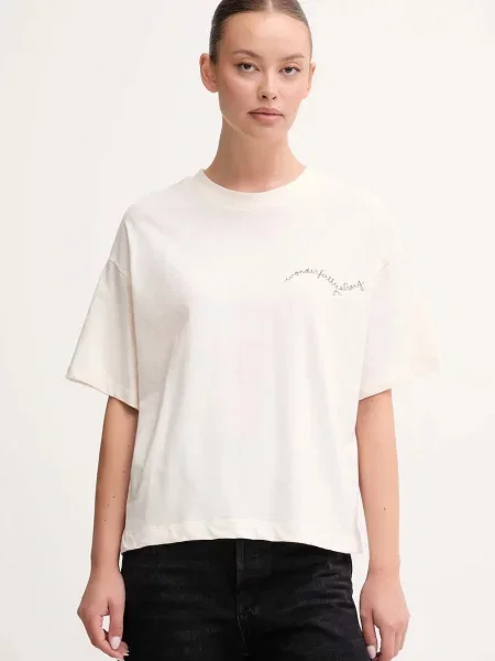 Тениска United Colors of Benetton дамска бежово