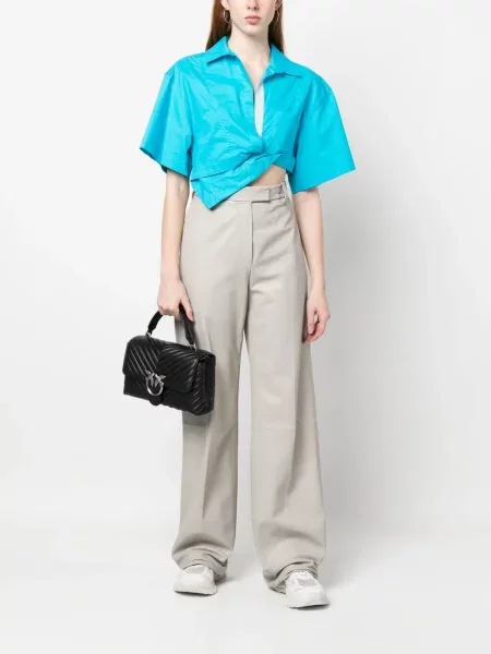Matlasat geantă shopper Pinko negru