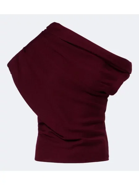 Top Staud de lână asimetric drapat