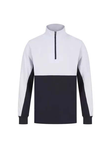 Bluza Dresowa Z Zamkiem Błyskawicznym W Bloku Kolorystycznym biała