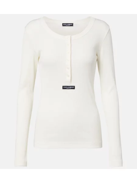 Pulover Dolce&gabbana cu nervuri alb