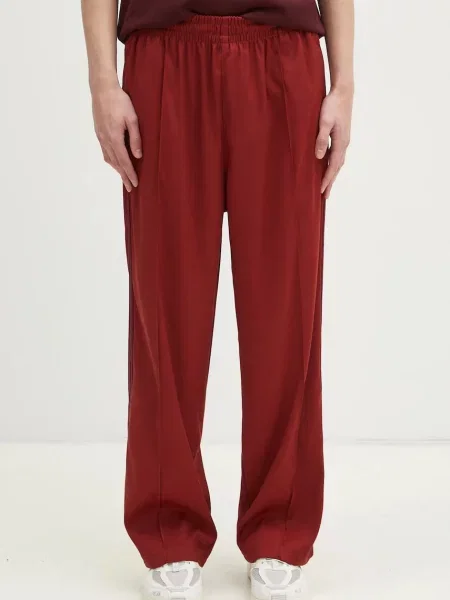Tepláky adidas Originals Premium Baggy Track Pant hladké vínová