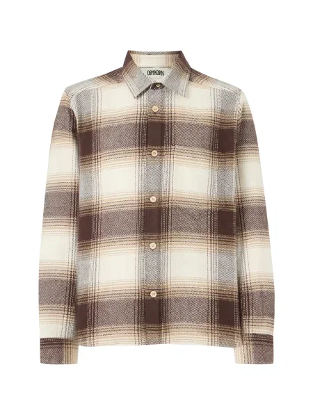 DRYKORN Košile DIEGGO béžová / tmavě hnědá bílá