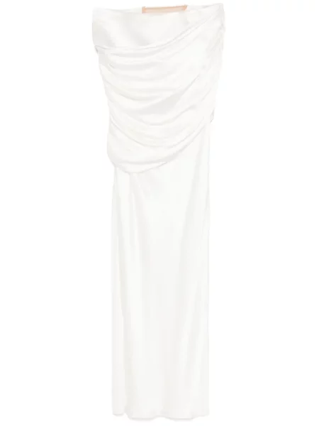 Jedwabna maksi spódnica maxi Giuseppe Di Morabito drapowana biała