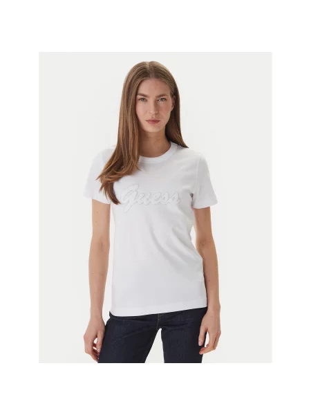 Guess T-Shirt Regular Fit λευκό