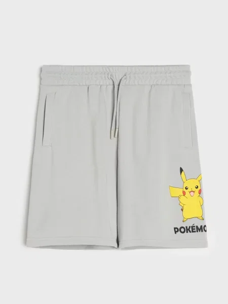 Sinsay Bermudy s potiskem Pokémon šedá