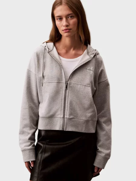 Махровое худи Calvin Klein Jeans серое