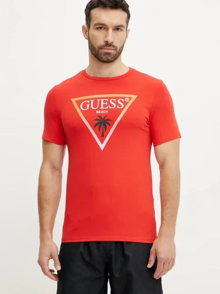 Тениска Guess с принт червено
