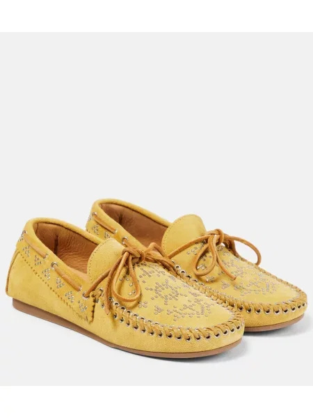 Mocasini Isabel Marant din piele de căprioară galben