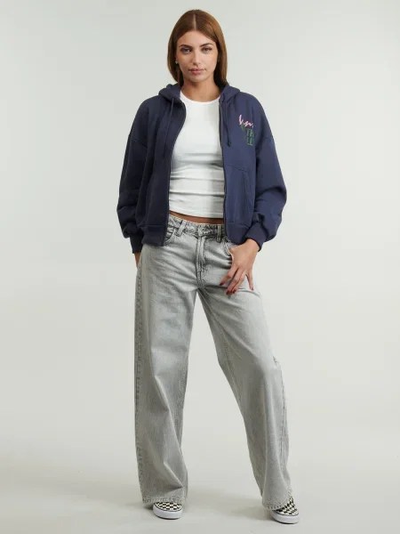 Hanorac cu glugă Vans retro albastru