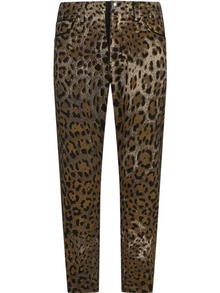 Cropp pantaloni Dolce & Gabbana cu imagine cu model leopard maro
