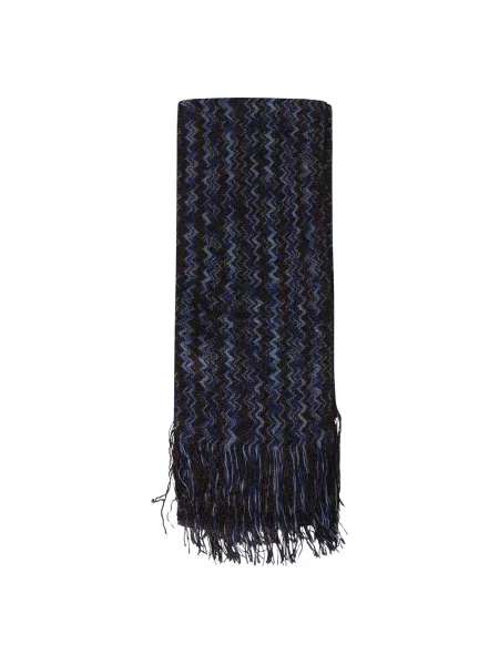 Szal Missoni wełniana niebieska