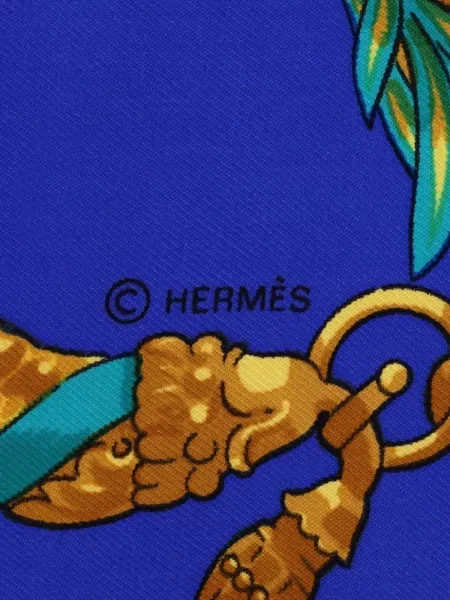 Hedvábný šál Hermès Pre-owned modrý