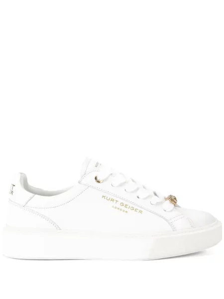 Sneakerși Kurt Geiger London cu șireturi din dantelă alb
