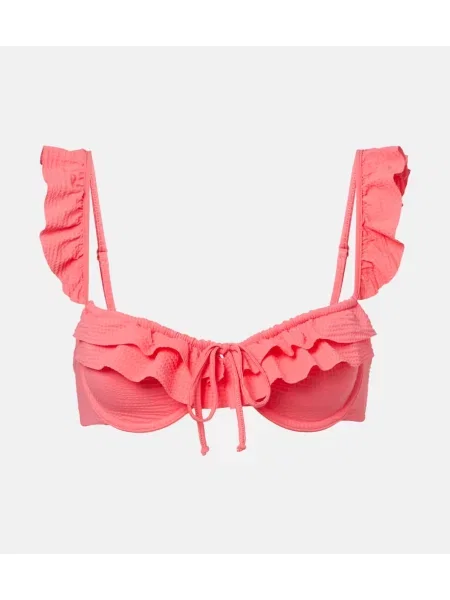 Bikini Marysia z falbankami różowy