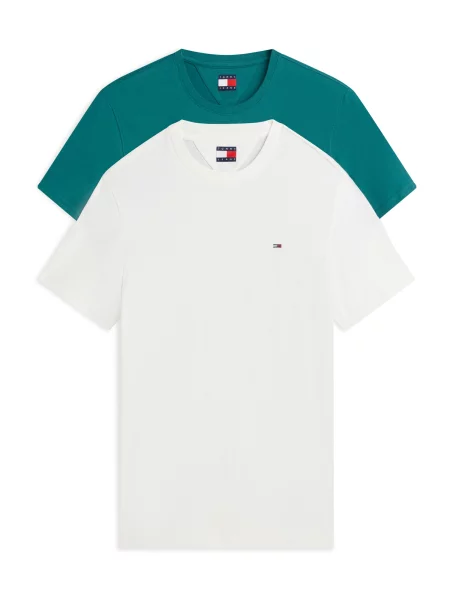 Tommy Jeans Tricou fildeş / cyan