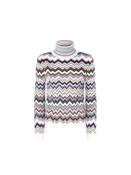 Lniany sweter z golfem Missoni