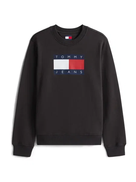Tommy Jeans Megztinis be užsegimo tamsiai mėlyna / spanguolių balta juoda