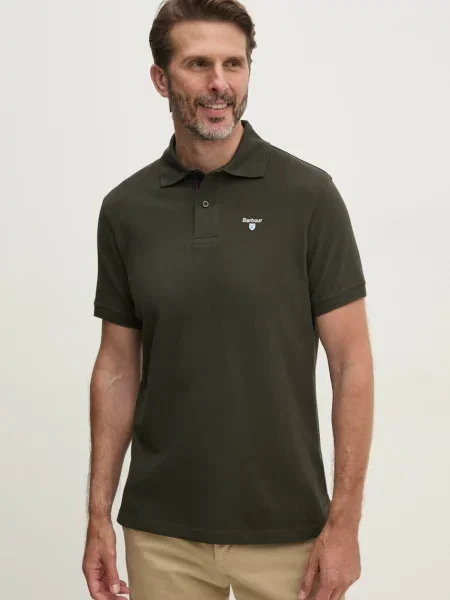 Тениска с яка Barbour Tartan Pique Polo с апликация зелено