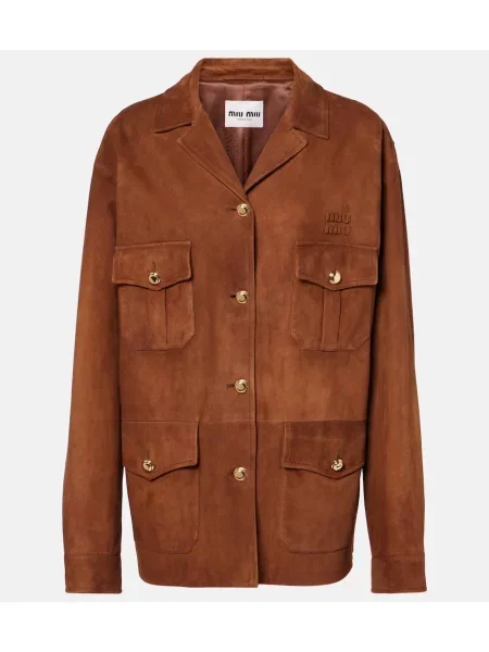 Jakna Miu Miu iz semiša rjava