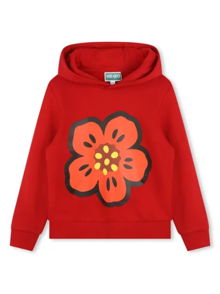 Bluza z kapturem dziecięca Kenzo czerwona