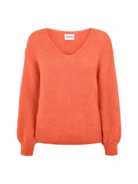 Sweter American Dreams wełniany pomarańczowy
