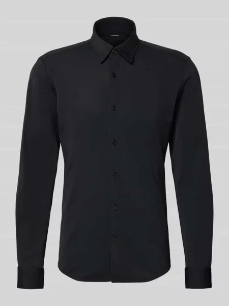 Koszula casualowa o kroju slim fit z kołnierzykiem typu kent model P-ROAN' Boss czarna