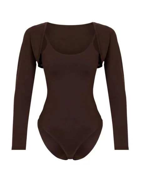 Trendyol Tricou body ciocolatiu