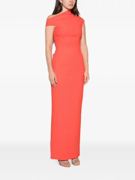 Rochie maxi Solace London asimetrică portocaliu