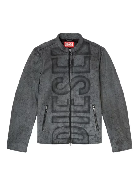 Geanta de piele Diesel cu imagine negru