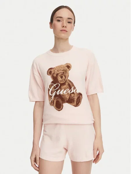 Guess Tricou deschis roz